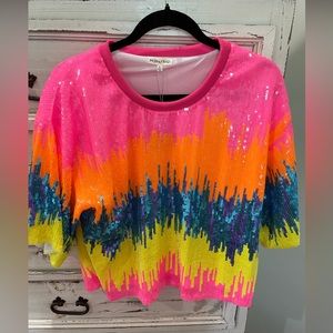 Main Strip Sequin Shirt size L